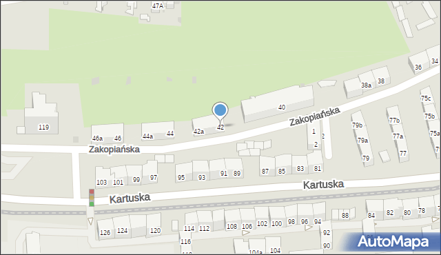 Gdańsk, Zakopiańska, 42, mapa Gdańska