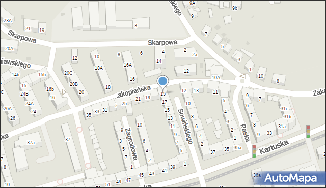 Gdańsk, Zakopiańska, 15, mapa Gdańska