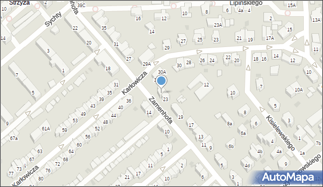 Gdańsk, Zamenhofa Ludwika, dr., 25, mapa Gdańska