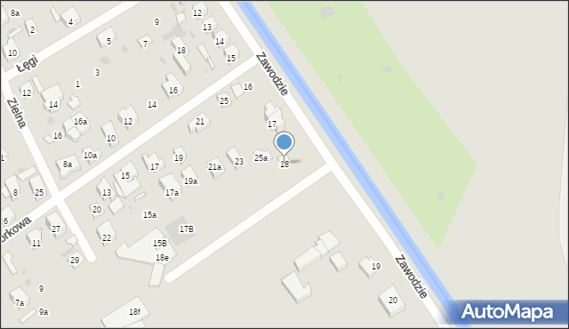 Gdańsk, Zawodzie, 18, mapa Gdańska