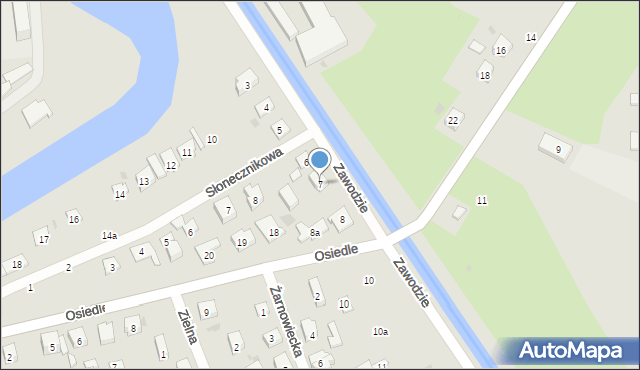 Gdańsk, Zawodzie, 7, mapa Gdańska