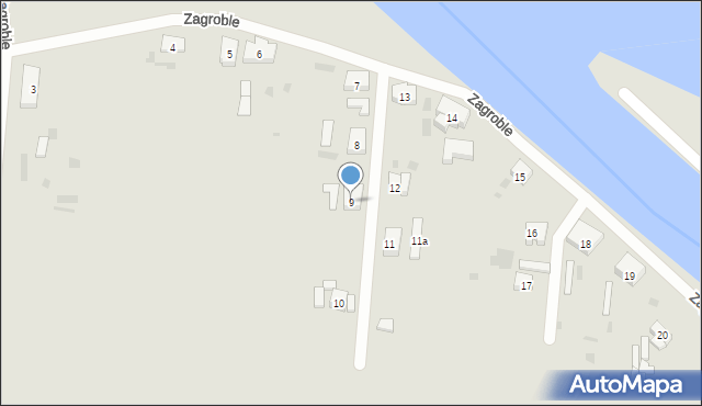 Gdańsk, Zagroble, 9, mapa Gdańska