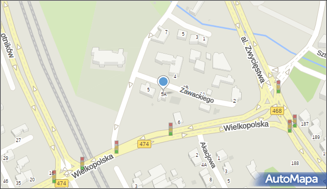 Gdynia, Zawackiego Stanisława, ks., 5A, mapa Gdyni