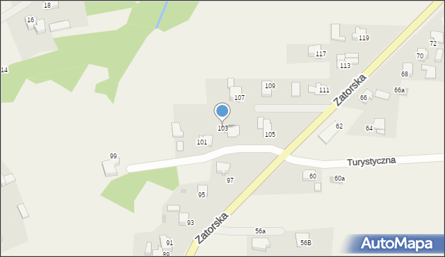 Gierałtowice, Zatorska, 103, mapa Gierałtowice