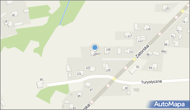 Gierałtowice, Zatorska, 107, mapa Gierałtowice