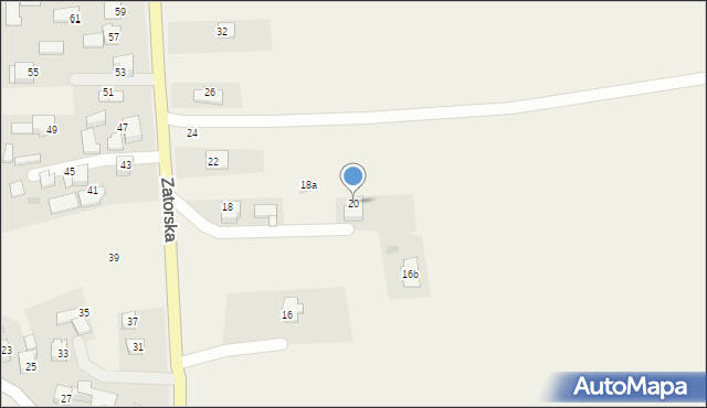 Gierałtowice, Zatorska, 20, mapa Gierałtowice