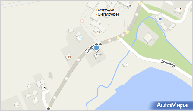 Gierałtowice, Zatorska, 6, mapa Gierałtowice