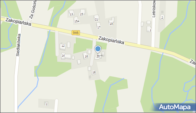 Gilowice, Zakopiańska, 20, mapa Gilowice