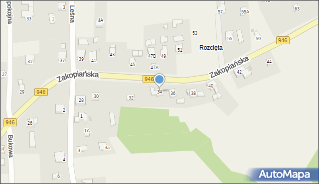 Gilowice, Zakopiańska, 34, mapa Gilowice