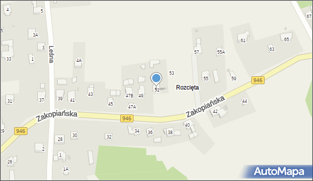 Gilowice, Zakopiańska, 51, mapa Gilowice