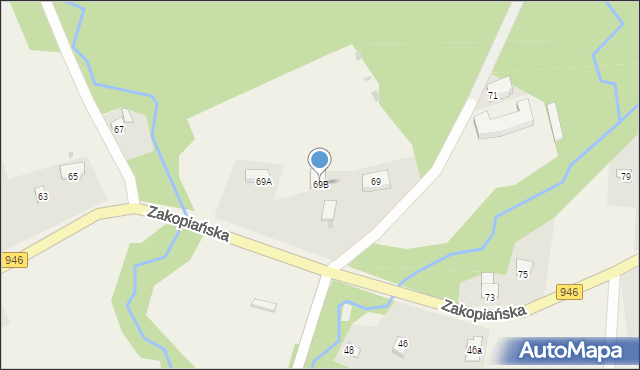 Gilowice, Zakopiańska, 69B, mapa Gilowice