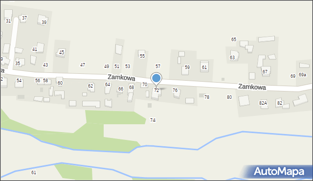 Głębowice, Zamkowa, 72, mapa Głębowice