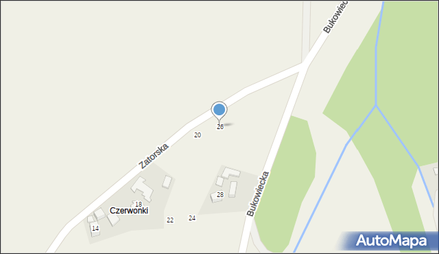 Głębowice, Zatorska, 26, mapa Głębowice