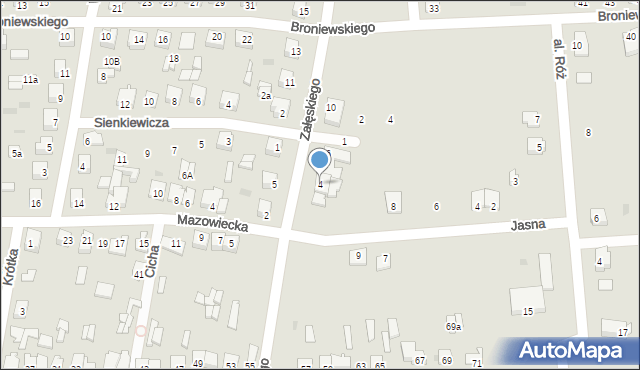 Glinojeck, Załęskiego Torfa, 4, mapa Glinojeck