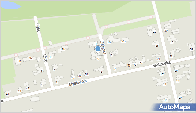 Gliwice, Zajęcza, 7, mapa Gliwic