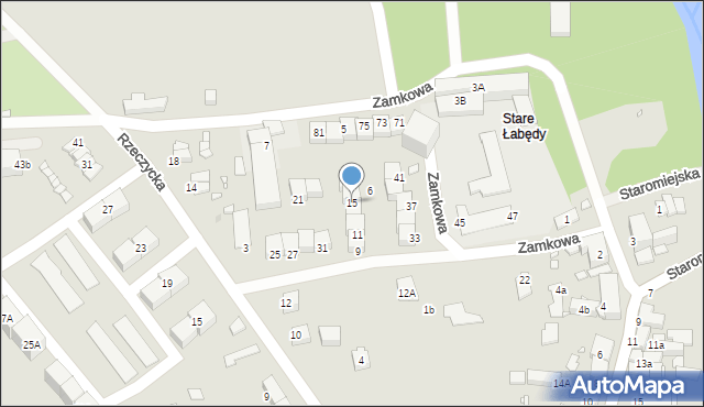 Gliwice, Zamkowa, 15, mapa Gliwic