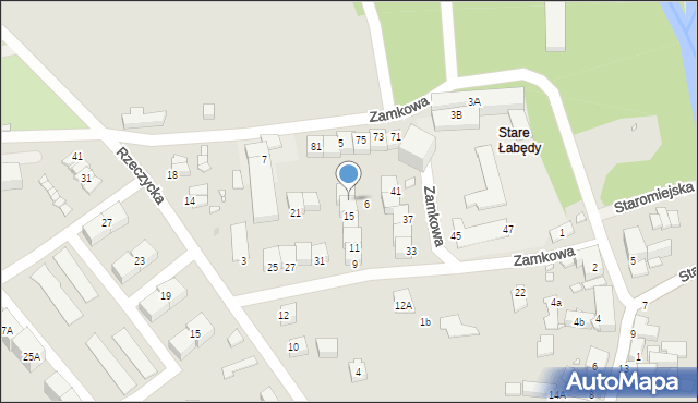 Gliwice, Zamkowa, 17, mapa Gliwic