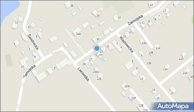 Gliwice, Zamojska, 25, mapa Gliwic