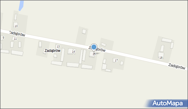 Głogów, Zadąbrów, 15, mapa Głogów