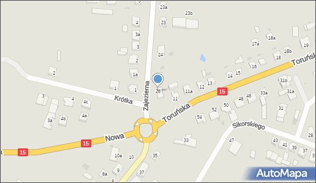 Gniewkowo, Zajezierna, 26, mapa Gniewkowo