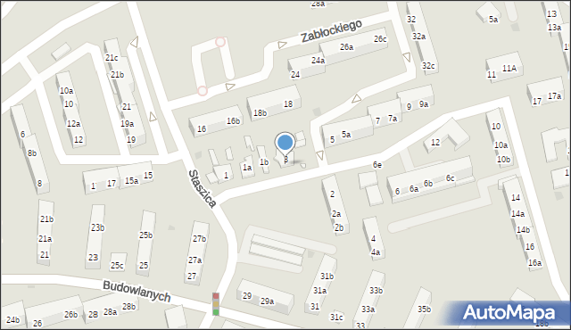 Gniezno, Zabłockiego Mateusza, ks. mjr., 3, mapa Gniezna