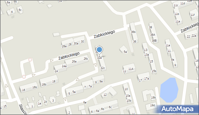 Gniezno, Zabłockiego Mateusza, ks. mjr., 32a, mapa Gniezna