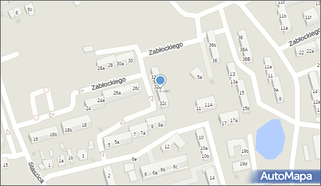 Gniezno, Zabłockiego Mateusza, ks. mjr., 32b, mapa Gniezna