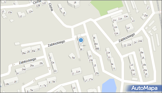 Gniezno, Zabłockiego Mateusza, ks. mjr., 36a, mapa Gniezna