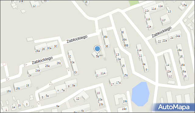 Gniezno, Zabłockiego Mateusza, ks. mjr., 5a, mapa Gniezna