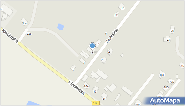 Gniezno, Zachodnia, 5, mapa Gniezna