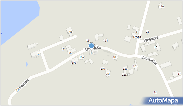 Gniezno, Zamiejska, 10, mapa Gniezna