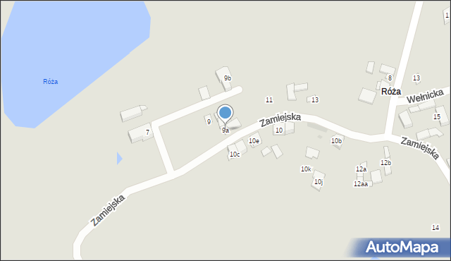 Gniezno, Zamiejska, 9a, mapa Gniezna