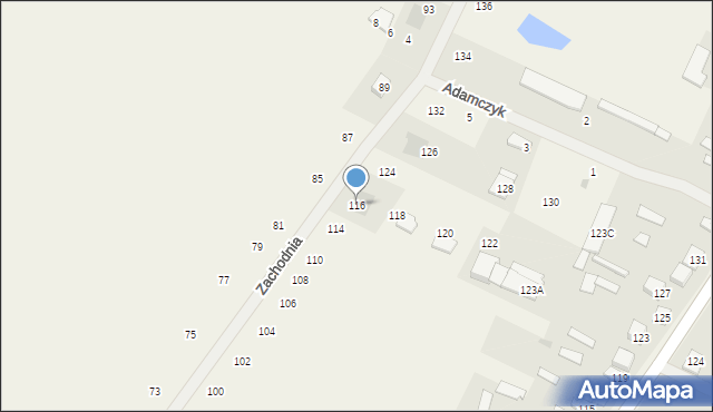 Golice, Zachodnia, 116, mapa Golice