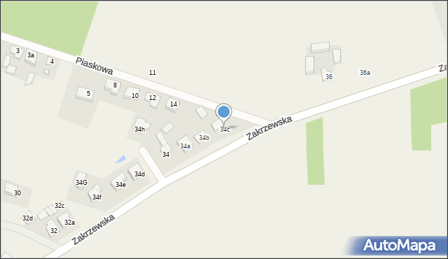 Golina, Zakrzewska, 34c, mapa Golina
