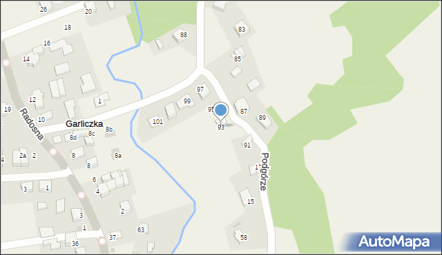 Górna Wieś, Zachodnia, 93, mapa Górna Wieś