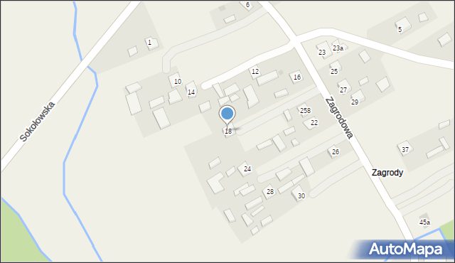 Górno, Zagrodowa, 18, mapa Górno