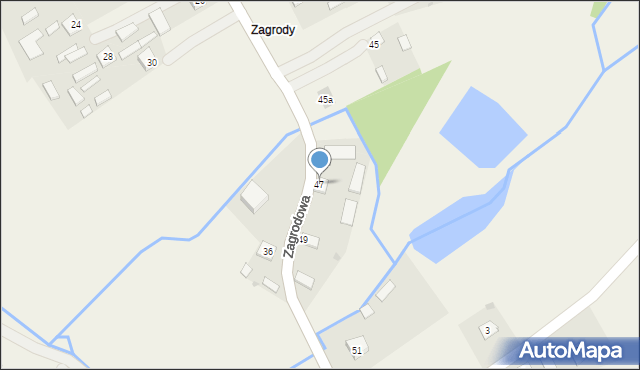 Górno, Zagrodowa, 47, mapa Górno