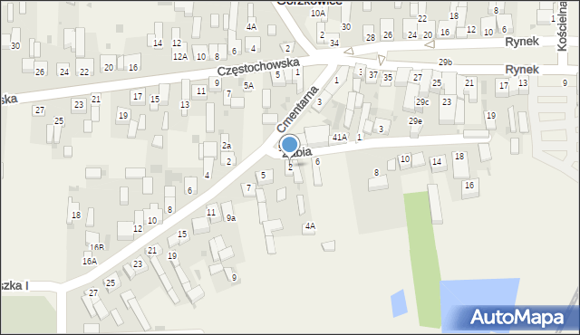 Gorzkowice, Żabia, 2, mapa Gorzkowice