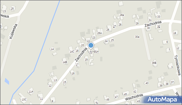 Gorzów Wielkopolski, Zachodnia, 21, mapa Gorzów Wielkopolski