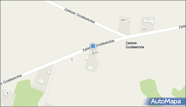 Gosławice, Zalesie Gosławickie, 10, mapa Gosławice