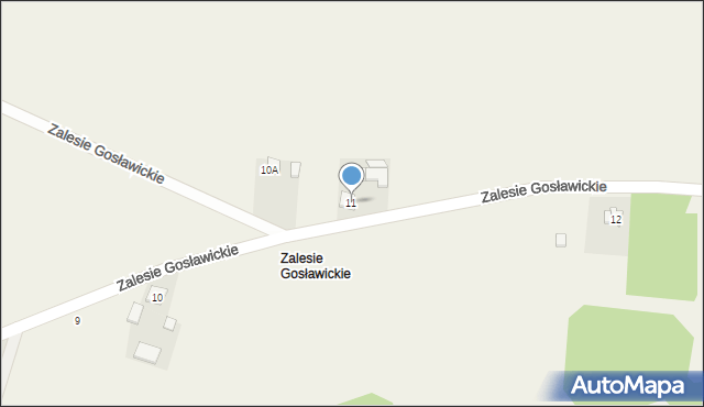 Gosławice, Zalesie Gosławickie, 11, mapa Gosławice