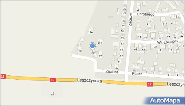 Gostyń, Zacisze, 18, mapa Gostyń