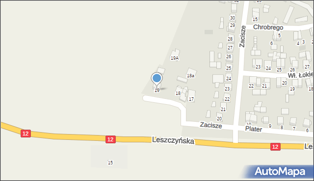 Gostyń, Zacisze, 19, mapa Gostyń