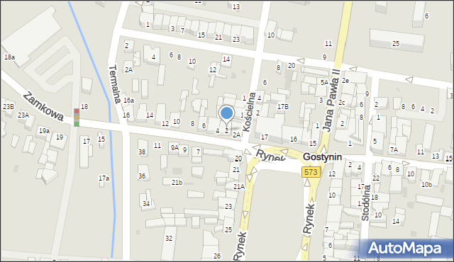 Gostynin, Zamkowa, 2, mapa Gostynin