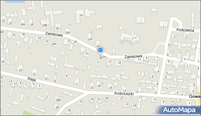 Gowarczów, Zamkowa, 19, mapa Gowarczów