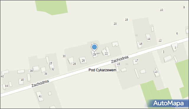 Grabówka, Zachodnia, 24, mapa Grabówka