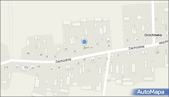 Grochówka, Zachodnia, 16, mapa Grochówka