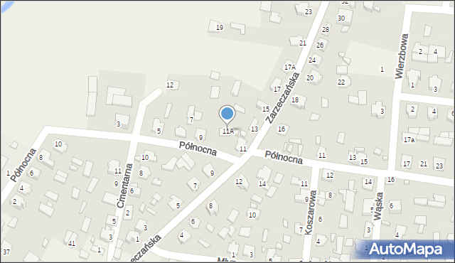 Gródek, Zarzeczańska, 11A, mapa Gródek