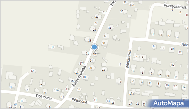 Gródek, Zarzeczańska, 26, mapa Gródek