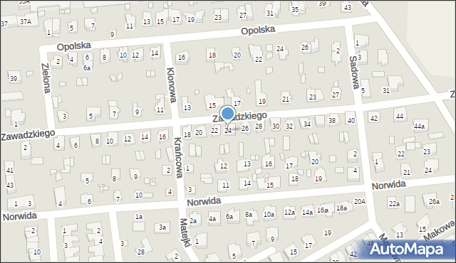 Grodków, Zawadzkiego Tadeusza, 24, mapa Grodków